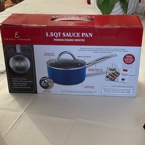 Emeril Lagasse 1.5 Quart Blue Premium Ceramic Nonstick Sauce Pan